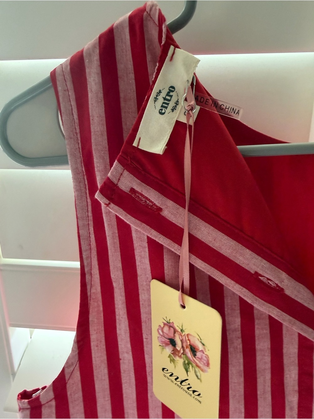 entro Red and Pink Striped Tank Top - Picture 3 of 3